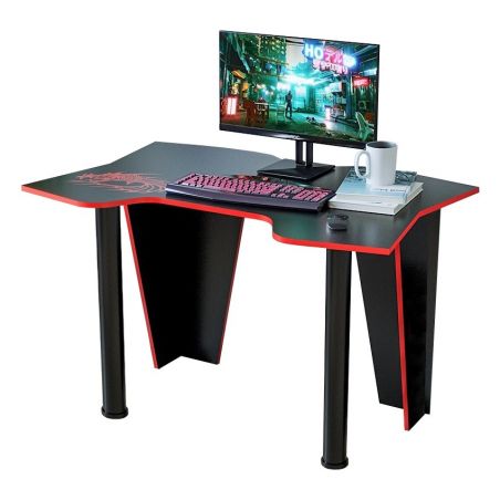 Birou PC KL 9.1, 120x75x75cm, Wenge/Rosu-p2