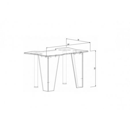 Birou PC KL 9.1, 120x75x75cm, Wenge/Rosu-p3