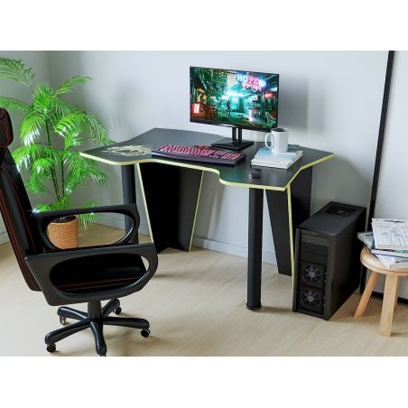 Birou PC KL 9.1, 120x75x75cm, Wenge/Galben-p1