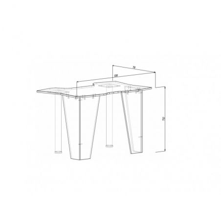 Birou PC KL 9.1, 120x75x75cm, Wenge/Galben-p4