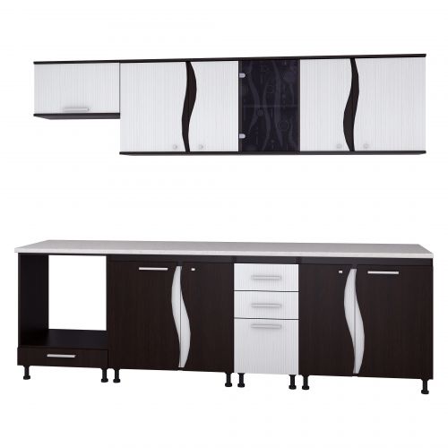 Bucatarie CIP 3S C2 - 2,6m - Wenge/Alb Hacienda