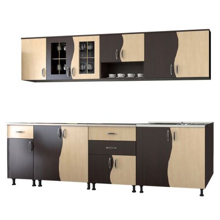 Bucatarie PAULA 2.6M - Wenge / Mesteacan